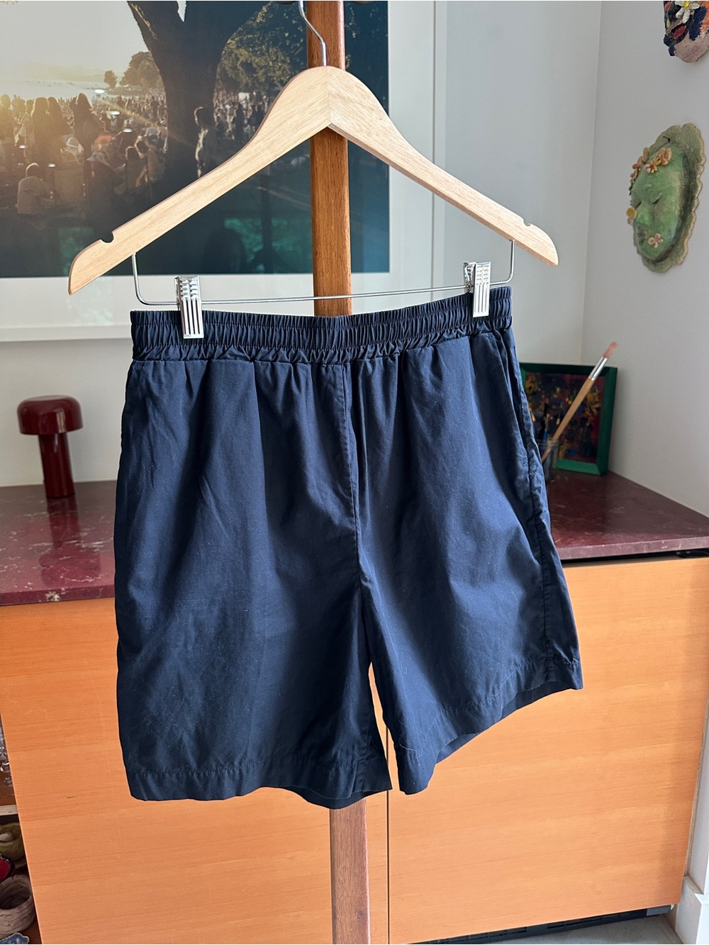 Norse Projects Navy Elastic-Waist Flat Front Shorts